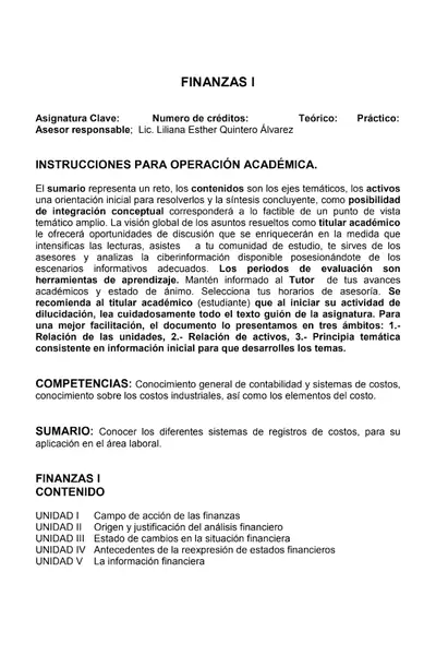 Portada del libro: Finanzas I
