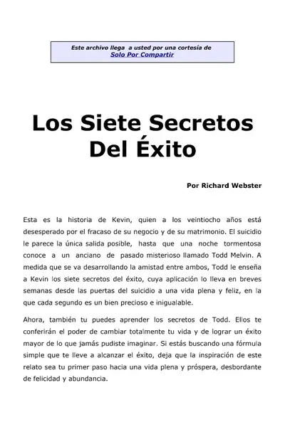 Portada del libro: Los Siete Secretos Richard Webster
