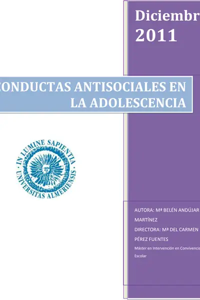 Portada del libro: Conductas Antisociales En La Adolescencia