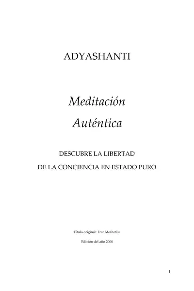 Portada del libro: MeditacióN AutéNtica