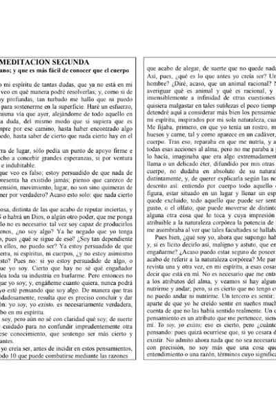 Portada del libro: Meditaciones Metafisicas Descartes Texto Pau