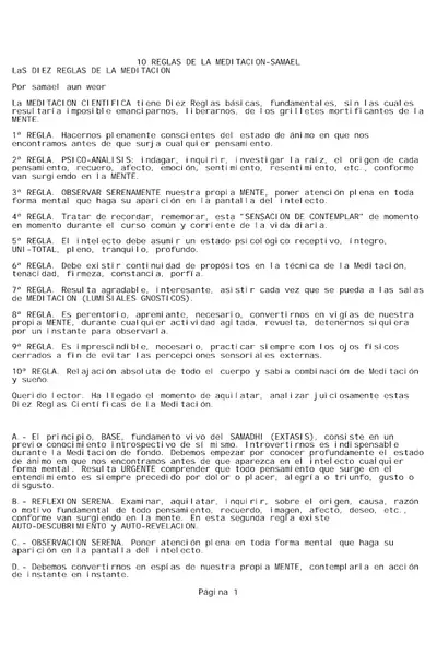 Portada del libro: 10 Reglas De La Meditacion Samael