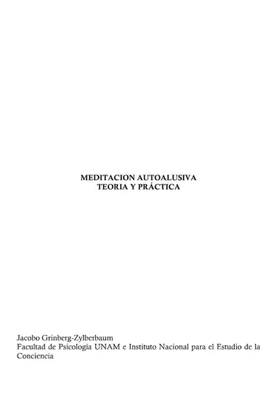 Portada del libro: 6150 Meditacionautoalusivajacobogrinberg Elmistico Org