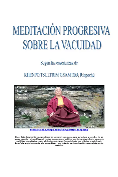 Portada del libro: Meditacion Sobre La Vacuidad Khenpo Tsultrim Gyamtso