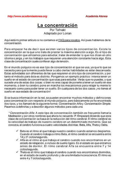 Portada del libro: La Concentracion