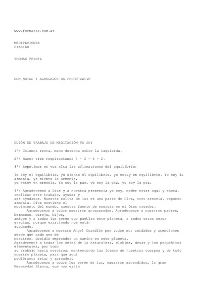 Portada del libro: Meditaciones Diarias Printz
