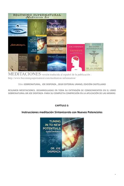 Portada del libro: Meditaciones Descripcion Libro Sobrenatural Dr Joe Dispenza