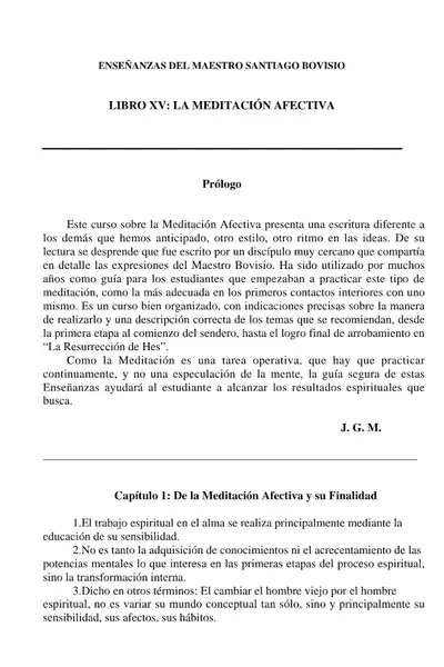 Portada del libro: Bovisio Santiago Libro 15 La Meditacion Afectiva