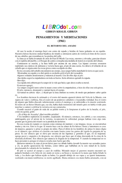 Portada del libro: Gibran Khalil Gibran Pensamientos Y Meditaciones