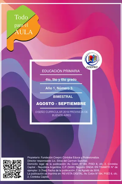 Portada del libro: Agosto Septiembre 2018 Segundo Ciclo