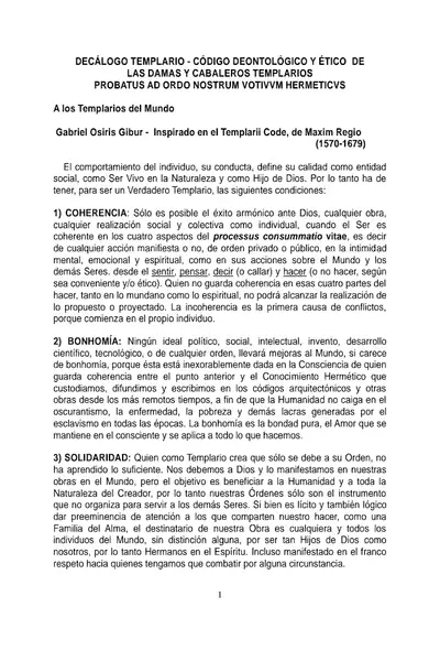 Portada del libro: Codigo Deontologico Etico Templario