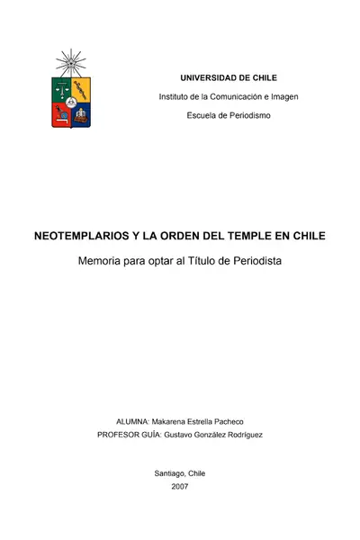 Portada del libro: Neotemplarios Y La Orden Del Temple En C