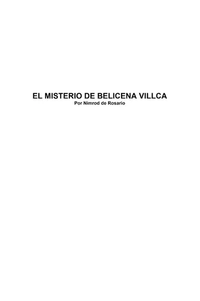 Portada del libro: El Misterio De Belicena Villca Nimrod De Rosario
