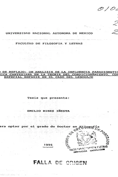 Portada del libro: Tesis Doctoral De Emilio Ribes