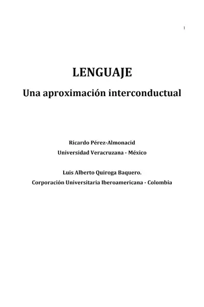 Portada del libro: Perez Almonacid R And Quiroga Baquero L