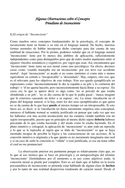 Portada del libro: Algunas Observaciones Sobre El Inconsciente De Freud Por Tomassini