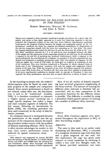 Portada del libro: Berryman, R , Cumming, W W & Nevin, J A Acquisition