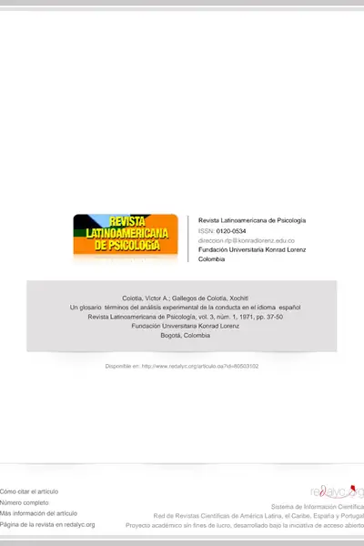 Portada del libro: Glosario Conductual