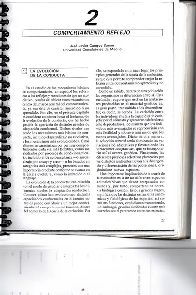 Portada del libro: CapíTulo 2 Comportamiento Reflejo