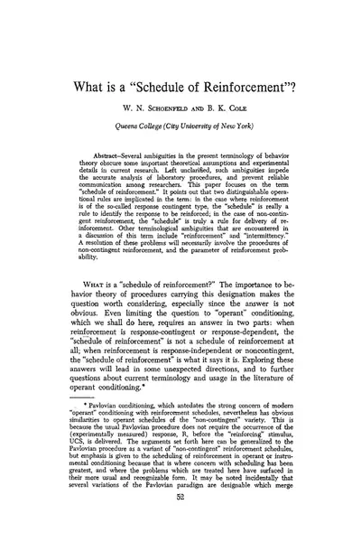 Portada del libro: What Is A Schedule Of Reinforcement