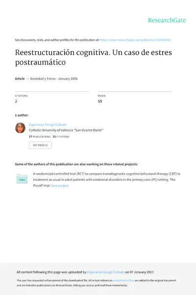 Portada del libro: 2 Reestructuracion Cognitiva Un Caso De Es