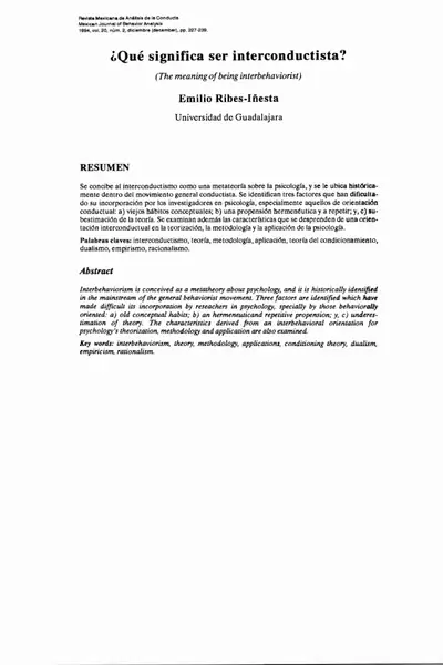 Portada del libro: ¿Que Significa Ser Interconductista?