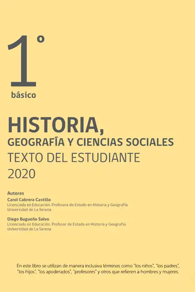 Portada del libro: 67 Texto Historia 1°BáSico