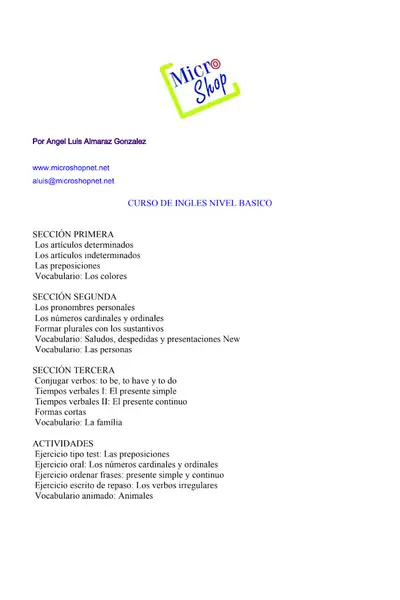 Portada del libro: Curso De Nivel Basico