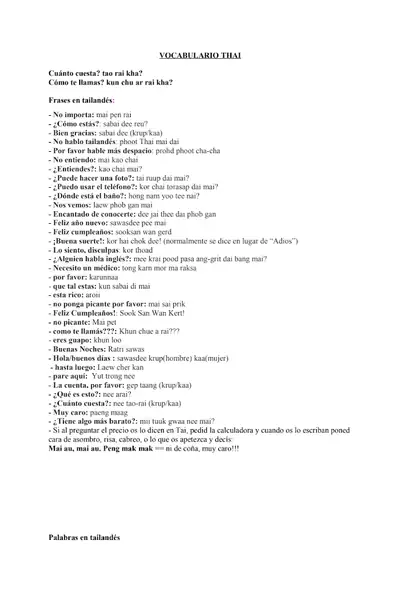 Portada del libro: Vocabulario Thai