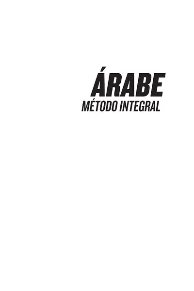 Portada del libro: Arabe Metodo Integral