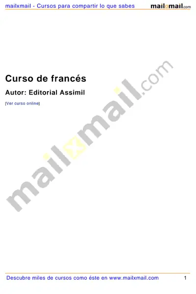 Portada del libro: Curso De Frances