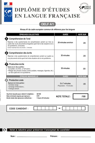 Portada del libro: Exemple Examen A1 Adulte Delf