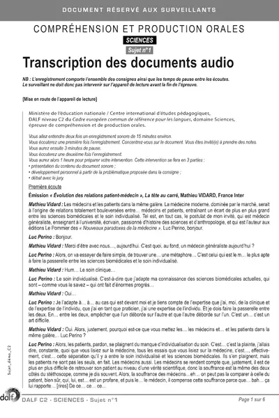Portada del libro: Dalf C2 Surveillant Science Transcriptions Audio