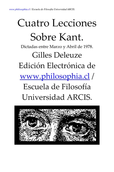 Portada del libro: Deleuze, Gilles Cuatro Lecciones Sobre Kant