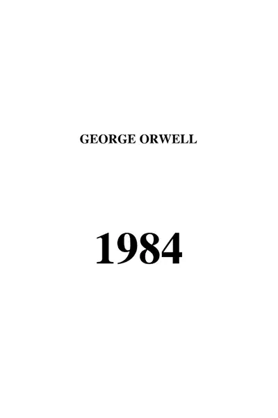 Portada del libro: Orwell George 1984