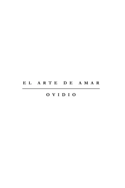 Portada del libro: Ovidio El Arte De Amar