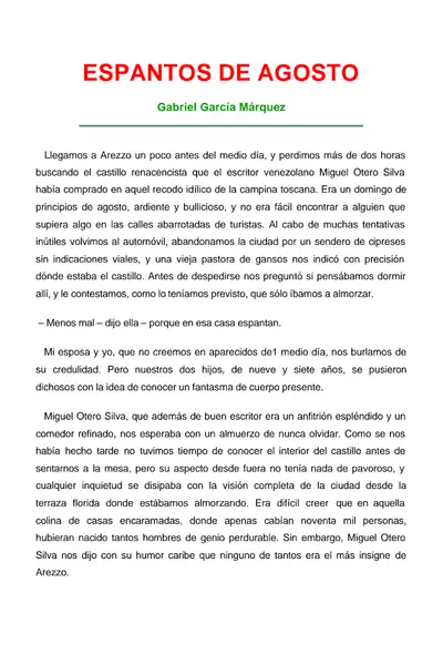 Portada del libro: Espantos De Agosto