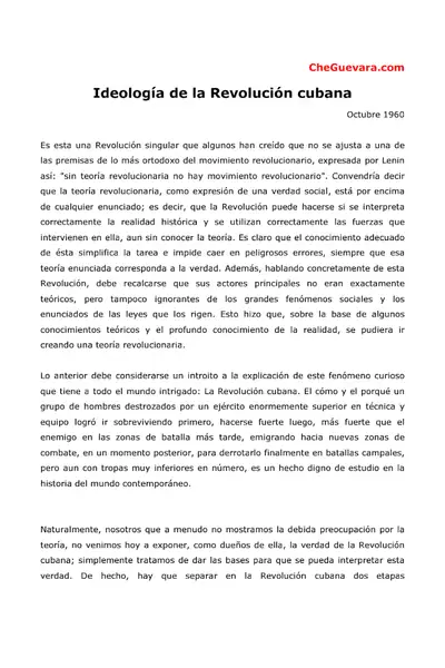 Portada del libro: Guevara, Ernesto Che Ideologia De La Revolucion Cubana