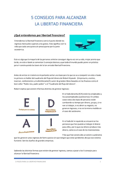 Portada del libro: E Book Libertad Financiera
