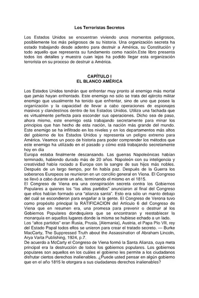 Portada del libro: Terroristas Secretos