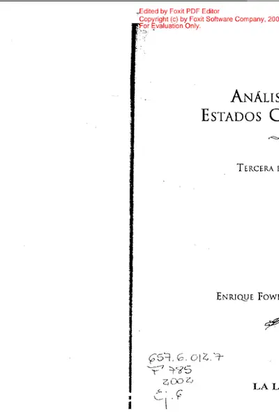 Portada del libro: Fowler Newton Analisis De Estados Contabl