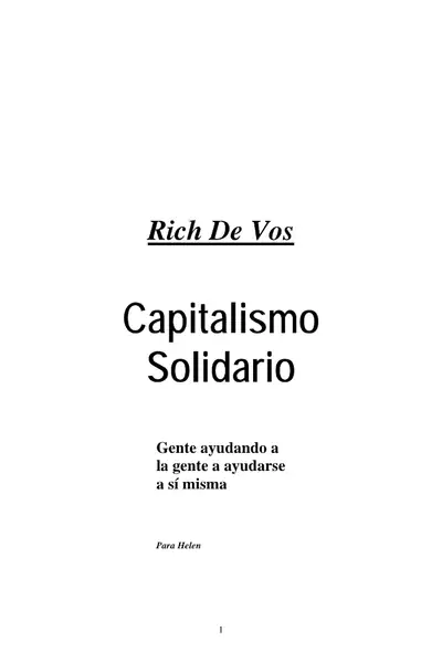 Portada del libro: Capitalismo Solidario