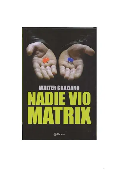 Portada del libro: Nadie Vio Matrix