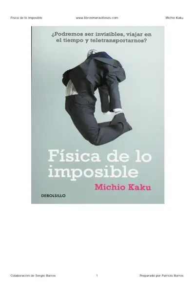 Portada del libro: Fisica De Lo Imposible Michio Kaku · VersióN 1