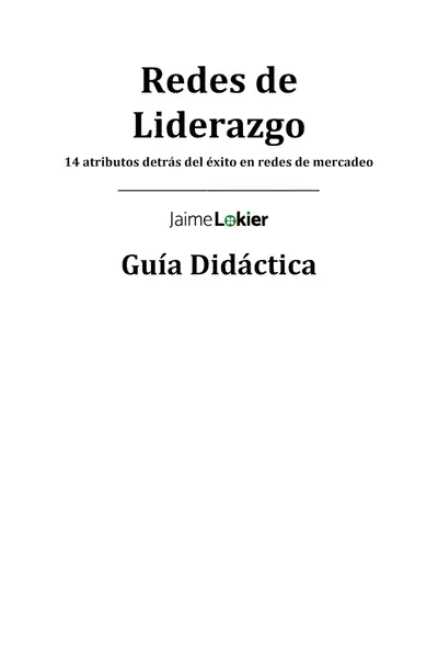 Portada del libro: Redes De Liderazgo Jaime Lokier