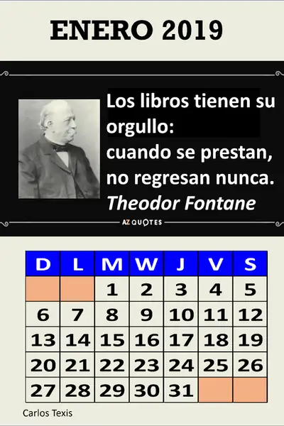 Portada del libro: Calendario 2019 1