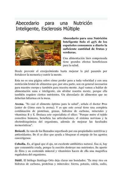 Portada del libro: Abecedario Para Una Nutricion Inteligente