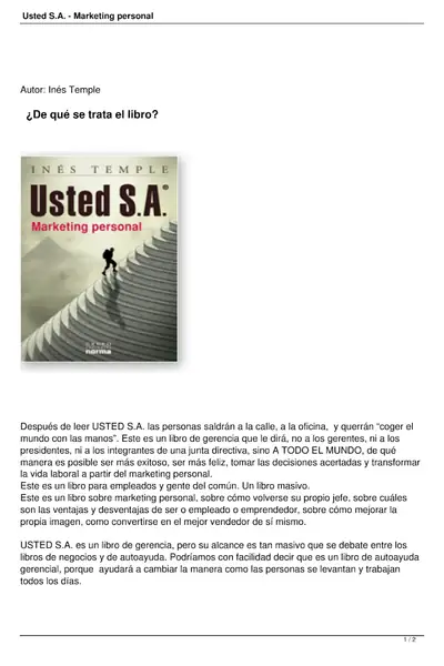 Portada del libro: 948 Usted Sa Marketing Personal