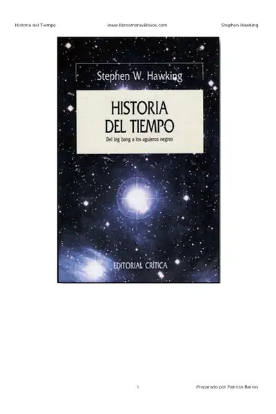 Portada del libro: Historia Del Tiempo Stephen W Hawking