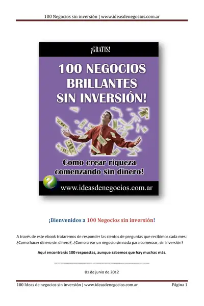 Portada del libro: 100 Negocios Sin InversióN!
